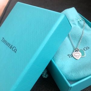 Tiffany & Co Silver Mini Double Heart Necklace